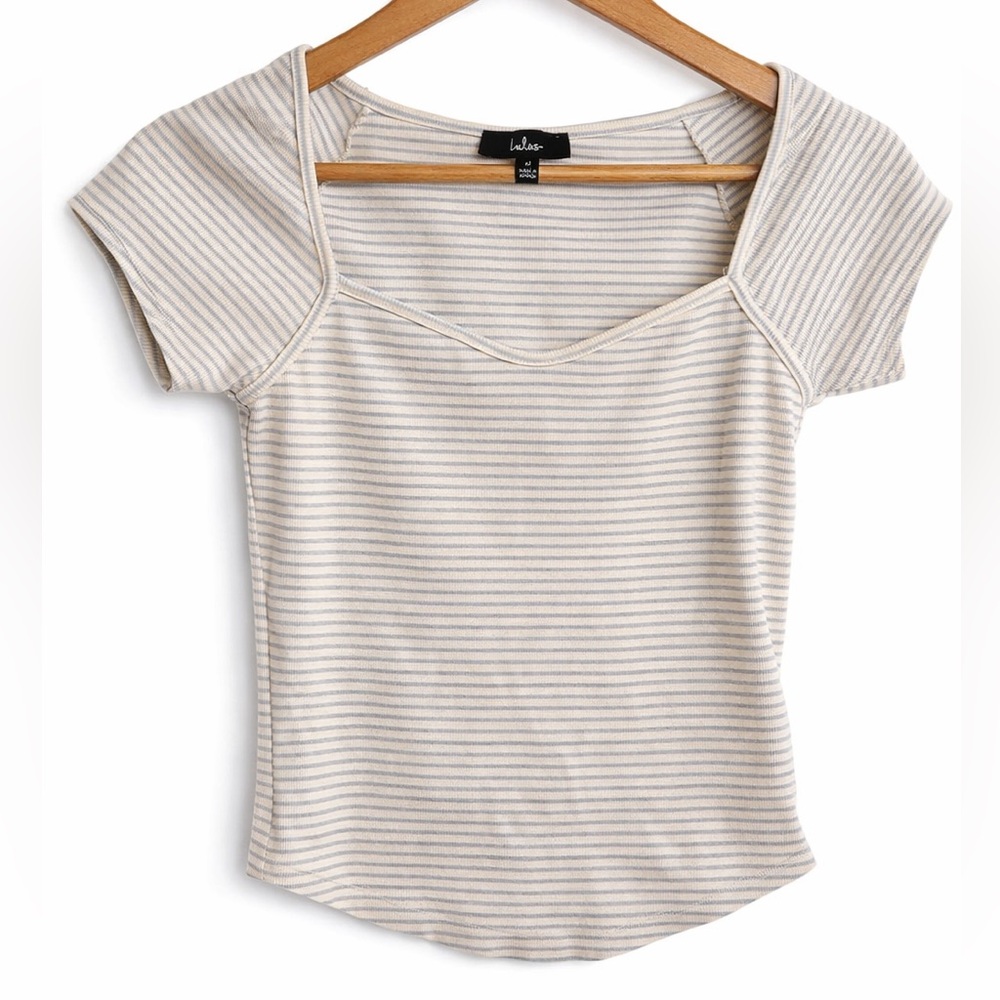 Striped Baby Tee Top Medium - Picture 2 of 4